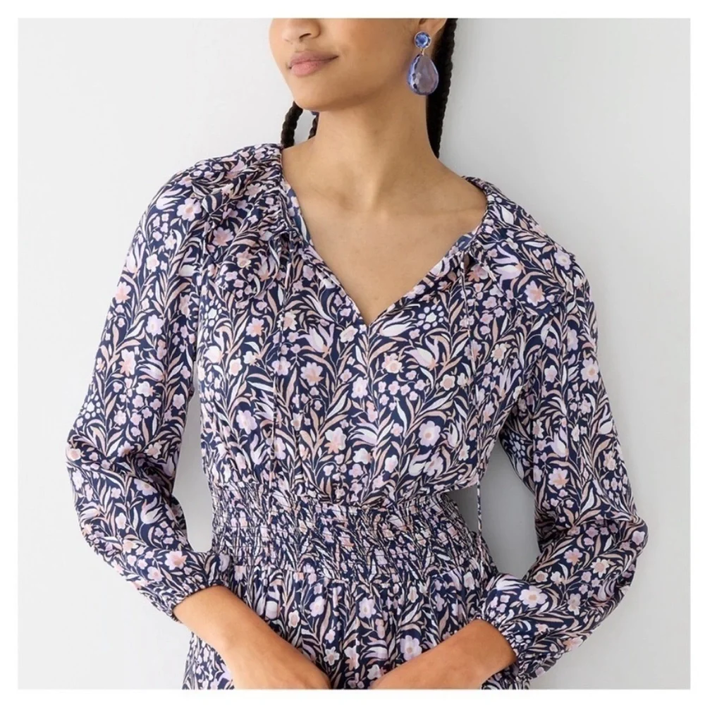J.Crew VICTORIA FLORAL MINI DRESS ELASTICIZED WAIST New Large
